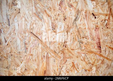 OSB-Platte ist aus braunen Holzspäne Stockfoto