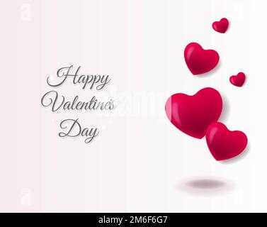 Poster Zum Valentinstag Mit Roten Herzen Und Text Stockfoto
