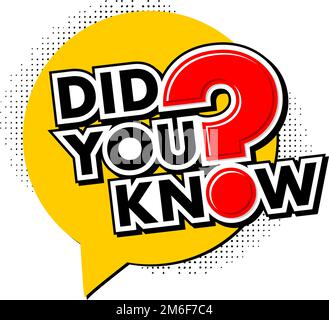 Kennen Sie Webbanner, Ideenbox, Zitat für interessante Fakten? Vektor auf transparentem Hintergrund Stock Vektor