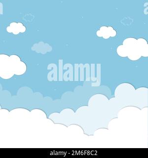 Blauer Himmel mit Wolken gemustert Hintergrund Vektor Stock Vektor