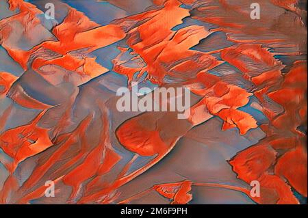 Red and blue abstract painting Stockfoto