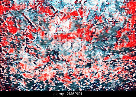 Red and blue abstract painting Stockfoto