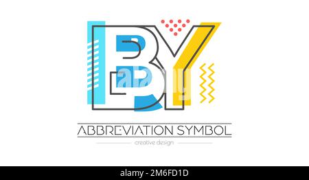 Buchstaben B und Y. Zusammenführung von zwei Buchstaben. Initialen Logo oder Abkürzung. Vektordarstellung für kreatives Design und kreative Ideen. Flacher Stil. Stock Vektor