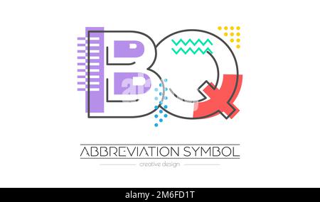 Buchstaben B und Q. Zusammenführung von zwei Buchstaben. Initialen Logo oder Abkürzung. Vektordarstellung für kreatives Design und kreative Ideen. Flacher Stil. Stock Vektor