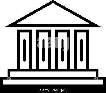 Parthenon-Symbol. Touristenattraktion. Bearbeitbarer Vektor. Stock Vektor