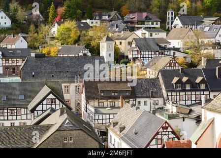 Die historische Stadt Blankenheim in der Eifel Stockfoto