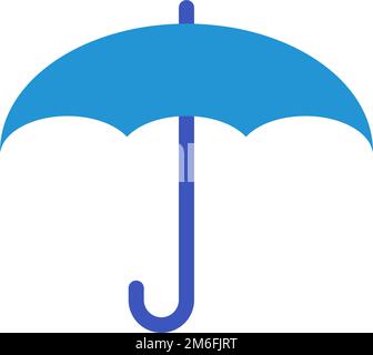 Blaues Schirmsymbol. Sonnenschirm. Mit Brolly. Bearbeitbarer Vektor. Stock Vektor