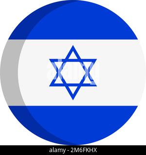 Runde Flagge Israels. Judäa. Bearbeitbarer Vektor. Stock Vektor