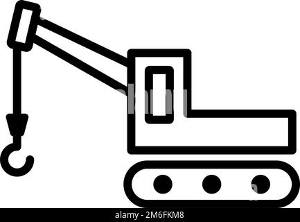 Silhouettensymbol für den Kran. Schwere Baumaschinen. Bearbeitbarer Vektor. Stock Vektor