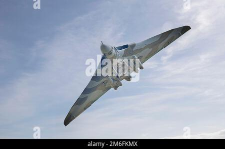 Ein Vulkanier von Avro im Flug Warrington England Stockfoto