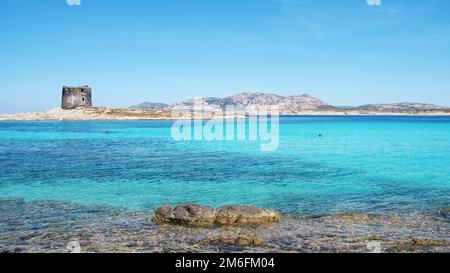 Saracen Tower Torre della Pelosa - Sardinien Stockfoto