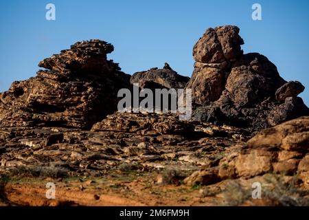 Saudi-Arabien. 04. Januar 2023. Landschaft während der 4. Etappe des Dakar 2023 rund um Hail, am 4. Januar 2023 in Hail, Saudi-Arabien - Foto Julien Delfosse / DPPI Credit: DPPI Media/Alamy Live News Stockfoto