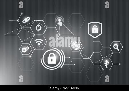 Hintergrund der Symbole für das Computersicherheitssystem Stock Vektor
