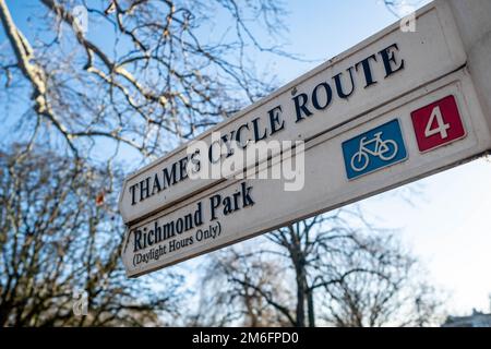 London - Dezember 2022: HAM Common Area von Richmond im Südwesten von London Stockfoto