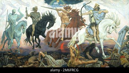 Viktor Vasnetsov - vier Reiter der Apokalypse - 1887 Stockfoto