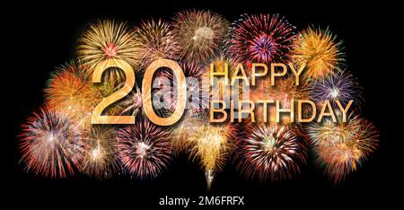 Herzlichen Glückwunsch zum 20. Geburtstag Stockfoto