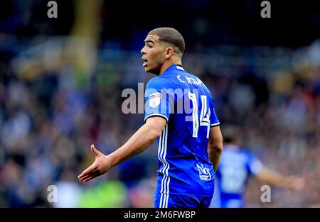 Che Adams aus Birmingham City hinterfragt die Entscheidung des Schiedsrichters - Birmingham City gegen Aston Villa, Sky Bet Championship, St Andrew's, Birmingham - 30. Oktober 2016. Stockfoto