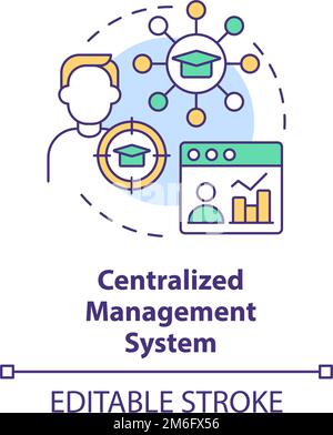 Symbol für ein Konzept des zentralisierten Managementsystems Stock Vektor
