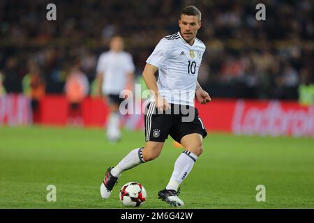 Lukas Podolski Deutschland - Deutschland gegen England, International Friendly, Signal Iduna Park, Dortmund - 22. März 2017. Stockfoto