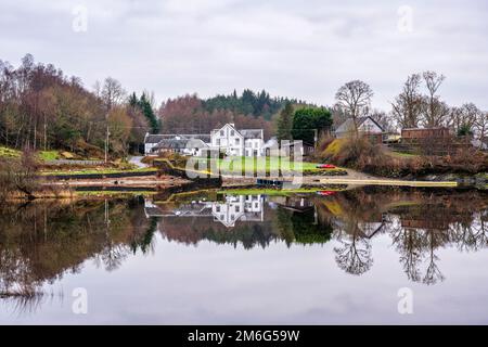 Rowardennan Hotel am östlichen Ufer von Loch Lomond in Schottland, Großbritannien Stockfoto