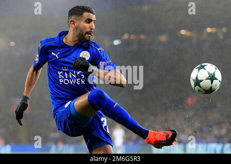 Riyad Mahrez von Leicester City - Leicester City / FC Kopenhagen, UEFA Champions League, Leicester City Stadium, Leicester - 18. Oktober 2016. Stockfoto