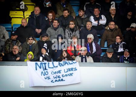 Millwall Fans - Millwall V Watford, FA Cup vierte Runde, The Den, London - 29. Januar 2017. Stockfoto