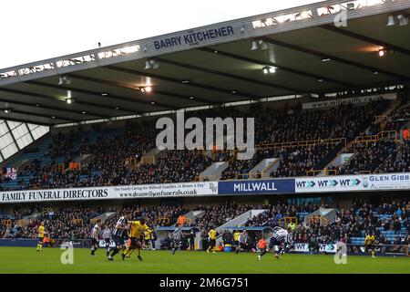 The Den, Heimstadion des Millwall Football Club - Millwall V Watford, FA Cup vierte Runde, The Den, London - 29. Januar 2017. Stockfoto