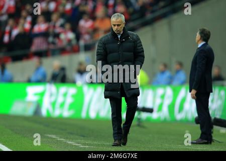 Manchester United Manager Jose Mourinho – Manchester United gegen Southampton, EFL Cup Final, Wembley Stadium, London – 26. Februar 2017. Stockfoto