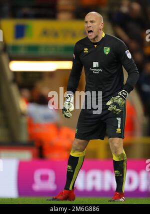 John Ruddy von Norwich City - Norwich City gegen Brentford, Sky Bet Championship, Carrow Road, Norwich - 3. Dezember 2016. Stockfoto