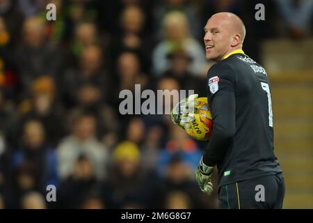 John Ruddy von Norwich City - Norwich City gegen Brentford, Sky Bet Championship, Carrow Road, Norwich - 3. Dezember 2016. Stockfoto