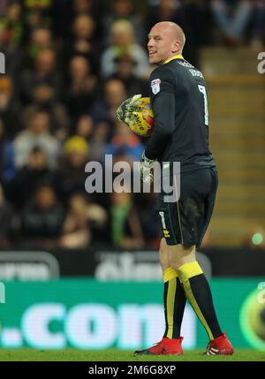 John Ruddy von Norwich City - Norwich City gegen Brentford, Sky Bet Championship, Carrow Road, Norwich - 3. Dezember 2016. Stockfoto