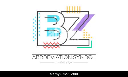 Buchstaben B und z. Zusammenführung von zwei Buchstaben. Initialen Logo oder Abkürzung. Vektordarstellung für kreatives Design und kreative Ideen. Flacher Stil. Stock Vektor