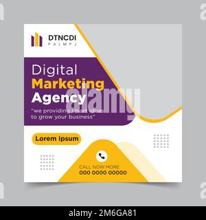 Social-Media-Post-Design und Webbannervorlage für digitale Marketingagenturen. Stock Vektor