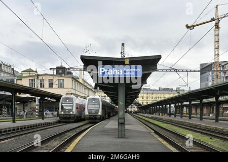 Prag, Tschechische Republik. 04. Januar 2023. Prager Bahnhof Masaryk, abgebildet am 4. Januar 2023, in Prag, Tschechische Republik. Kredit: VIT Simanek/CTK Photo/Alamy Live News Stockfoto