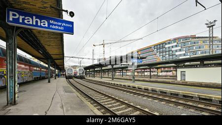 Prag, Tschechische Republik. 04. Januar 2023. Prager Bahnhof Masaryk, abgebildet am 4. Januar 2023, in Prag, Tschechische Republik. Kredit: VIT Simanek/CTK Photo/Alamy Live News Stockfoto