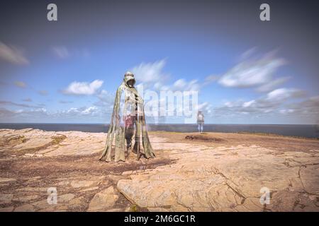 Tintagel - Mai 30 2022: Die legendäre antike Stadt Tintagel in Cornwall, England. Stockfoto