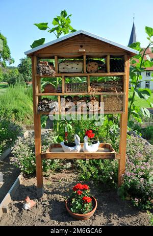 Insektenhotel im Klostergarten WÃ¶ltingerode Stockfoto