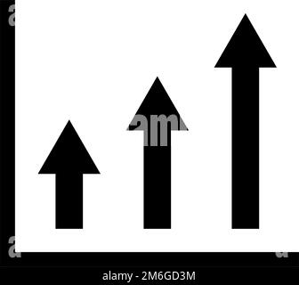 Balkendiagrammsymbol in Form eines aufsteigenden Pfeils. Bearbeitbarer Vektor. Stock Vektor