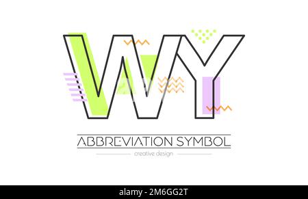 Buchstaben W und Y. Zusammenführung von zwei Buchstaben. Initialen Logo oder Abkürzung. Vektordarstellung für kreatives Design und kreative Ideen. Flacher Stil. Stock Vektor