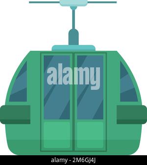Standseilkabine Cartoon-Symbol. Umweltfreundlicher Eisenbahnverkehr Stock Vektor