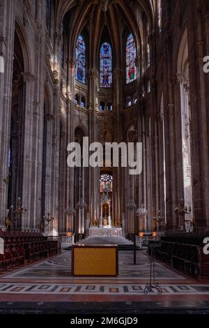 Ã Glise Saint-Eustache - gotische katholische Kirche aus dem 16. Jahrhundert mit Renaissance und klassischer Dekoration im Inneren - Les Hal Stockfoto