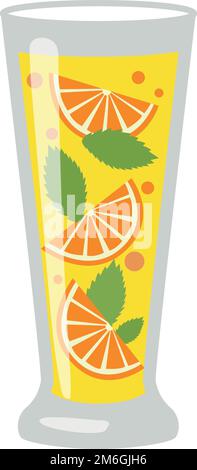 Limonadenglas. Cartoon-Symbol für Sommererfrischungen Stock Vektor