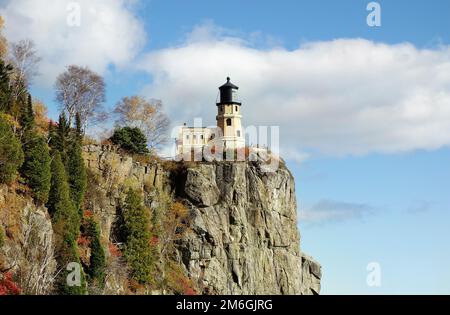 Split Rock Lighthouse an der Nordküste von Minnesota am Lake Superior Stockfoto