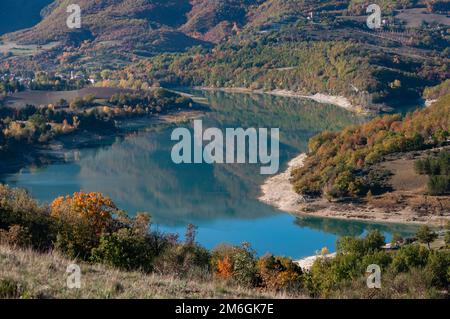 Landschaftspark Lago di Fiastra in der Region Marken Stockfoto