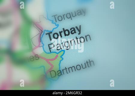 Paignton, Großbritannien Karte Name der Stadt - Tilt-Shift Stockfoto