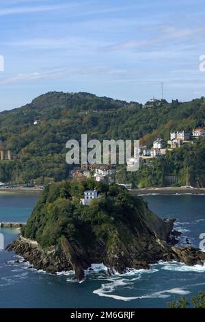 Monte Igueldo in San SebastiÃ¡ Stockfoto