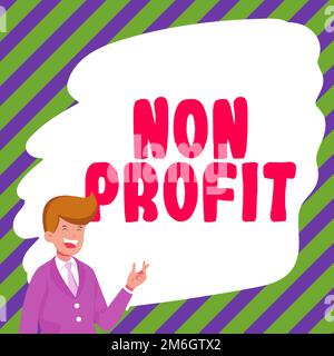 Schreiben mit Text für gemeinnützige Organisationen. Konzeptionelle Fotoart einer Organisation, die keine Gewinne für ihre Eigentümer erwirtschaftet Stockfoto