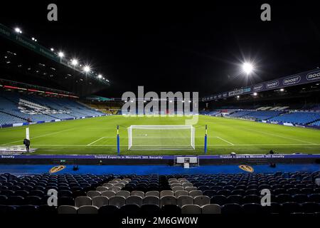 Leeds, Großbritannien. 04. Januar 2023. Allgemeiner Überblick über das Elland Road Stadium vor dem Premier League-Spiel Leeds United vs West Ham United auf der Elland Road, Leeds, Großbritannien, 4. Januar 2023 (Foto von James Heaton/News Images) in Leeds, Großbritannien, am 1./4. Januar 2023. (Foto: James Heaton/News Images/Sipa USA) Guthaben: SIPA USA/Alamy Live News Stockfoto