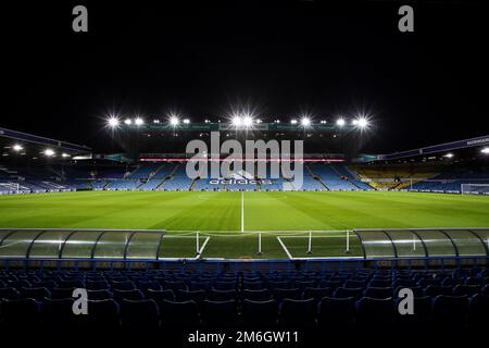 Leeds, Großbritannien. 04. Januar 2023. Allgemeiner Überblick über das Elland Road Stadium vor dem Premier League-Spiel Leeds United vs West Ham United auf der Elland Road, Leeds, Großbritannien, 4. Januar 2023 (Foto von James Heaton/News Images) in Leeds, Großbritannien, am 1./4. Januar 2023. (Foto: James Heaton/News Images/Sipa USA) Guthaben: SIPA USA/Alamy Live News Stockfoto