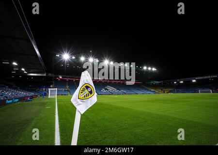 Leeds, Großbritannien. 04. Januar 2023. Allgemeiner Überblick über das Elland Road Stadium vor dem Premier League-Spiel Leeds United vs West Ham United auf der Elland Road, Leeds, Großbritannien, 4. Januar 2023 (Foto von James Heaton/News Images) in Leeds, Großbritannien, am 1./4. Januar 2023. (Foto: James Heaton/News Images/Sipa USA) Guthaben: SIPA USA/Alamy Live News Stockfoto